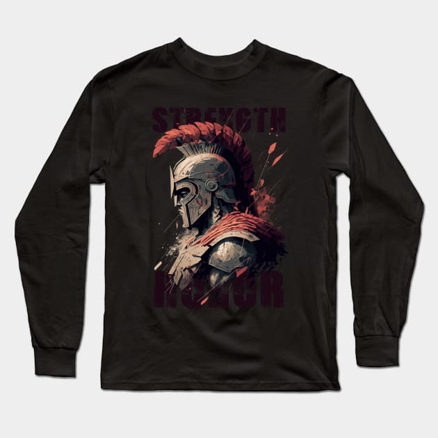 The Legendary Spartan: A Symbol of Strength and Honor Long Sleeve T-Shirt by Abili-Tees